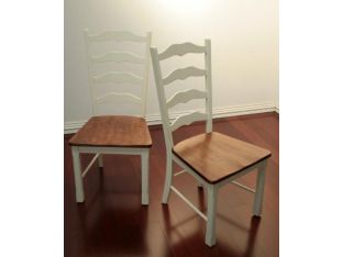 Shore White Ladderback Side Chair with Maple Seat