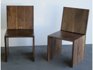 Walnut Side Chair with Two Round Holes