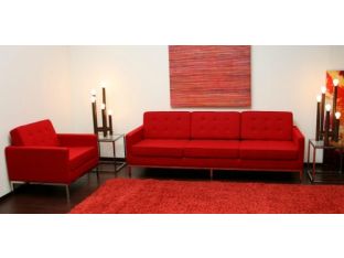 Red Florence Knoll Style Sofa