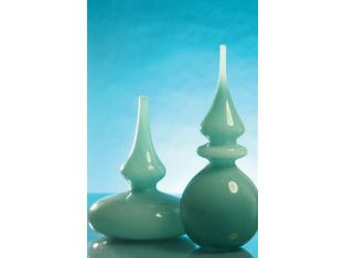 Set of 2 Assorted Light Blue Vases