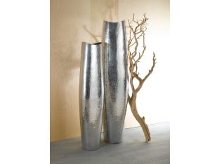 Set of 2 Hammered Vases