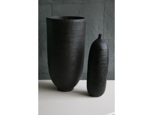 Set of 2 Charcoal Brown Vases