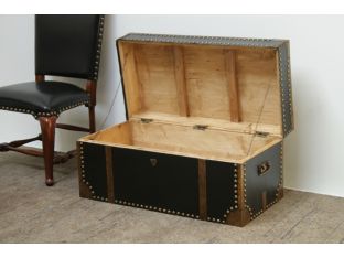 Black Leather and Brass Trunk