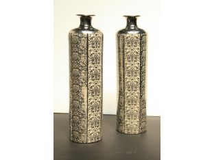 Silver Floral Pattern Vase