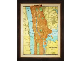 Vivid Map of Manhattan 35W x 45H