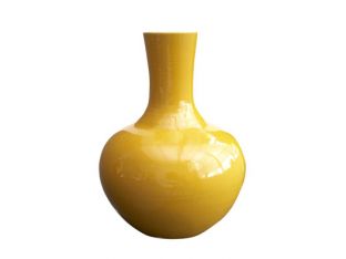 Yellow Straight Neck Vase