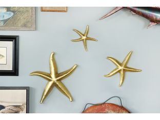 Set of 3 Gold Starfish - Cleared