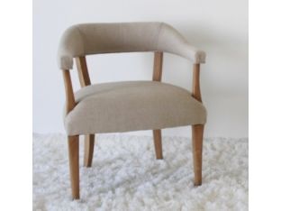 Natural Linen Arm Chair with Oak Frame