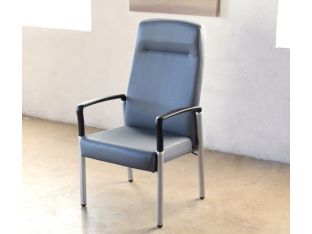 Gray Upholstered High Back Patient Chair