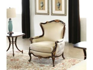 Ornate French Style Tufted-Back Arm Chair