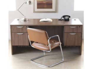 Vintage Brown Leather Waiting Room Chair