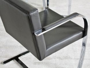 Brno Style Arm Chair in Gray Leather