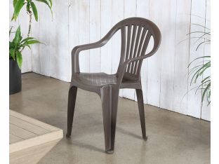 Brown Plastic Cafe Or Patio Chair  