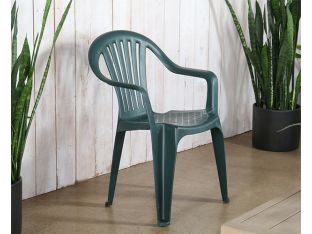 Green Plastic Cafe Or Patio Chair  
