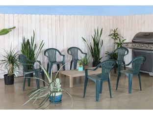 Green Plastic Cafe Or Patio Chair  