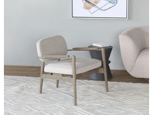 Taupe Arm Chair With Oak Frame