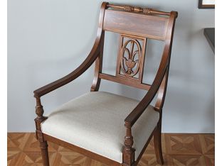 Turned Baton Carved Armchair