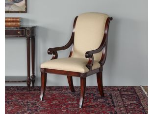 Scrolled Back Mahogany Arm Chair