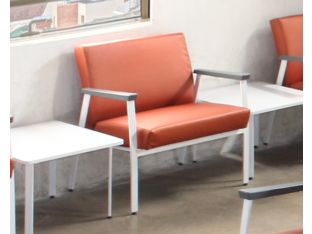 Orange Bariatric Waiting Room Chair w/ White Frame