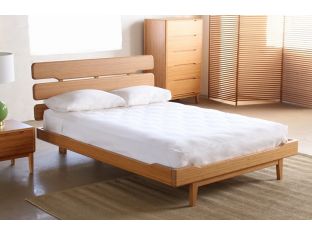 Modern Bamboo Slat Queen Bed
