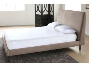 Tan Velvet Queen Bed