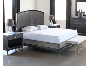 Black Maple King Bed with Metal Inlay