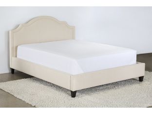 Upholstered Queen Bed in Linato Cream 