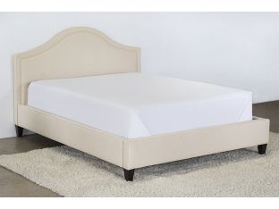 Flared Queen Bed in Linato Cream