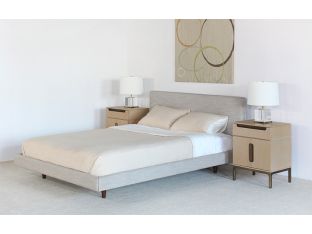 Clay Taupe Linen Queen Bed