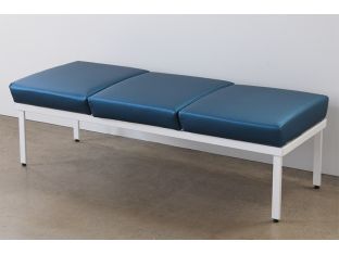 Blue Triple Seat Waiting Room Bench