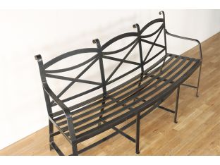 Custom Wrought Iron Regency Style Garden Bench