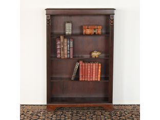 Mahogany 4-Shelf Bookshelf W/Fluted Column Detail 