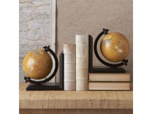 Pair of Decorative Globe Bookends - Cleared Décor