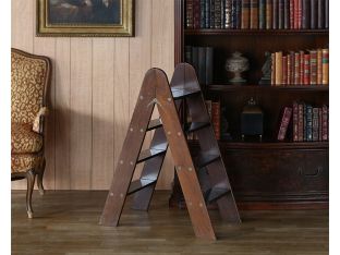 Vintage Brass Mounted Library Ladder