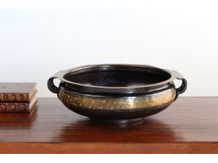 Etched Bronze Centerpiece Bowl