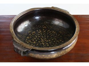 Etched Bronze Centerpiece Bowl