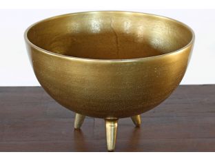 Medium Antique Brass Aluminum Oval Bowl