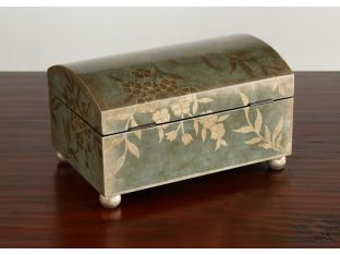 Teal and Silver Leaf Box