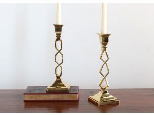 Polished Brass Open Work Candle Holder