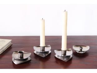 Set of 4 Metal Candlestick Holders