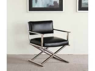 Mitchell Gold Directoire Chair in Black Leather