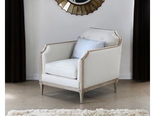 Tufted Italian Club Chair in Ivory Upholstery 