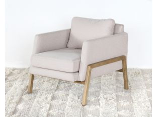 Natural Oak Track Club Chair with Ivory Upholstery