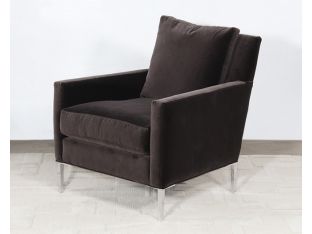 Modern Club Chair In Smoke Gray Velvet