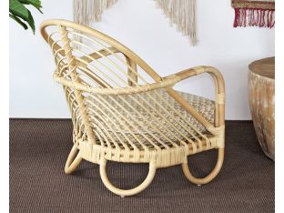 Curved Natural Rattan Lounge Chair 