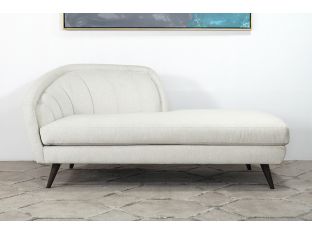 Ivory Curved Channeled Back Left Arm Facing Chaise