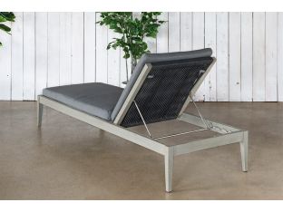 Grey Teak Outdoor Chaise Lounge Chair