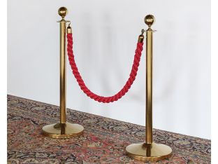 Brass Stanchion Posts Set Of 2 - Cleared