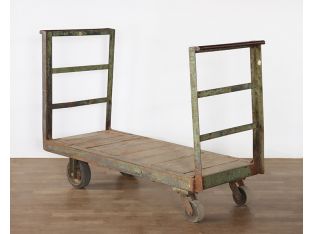 Vintage Industrial Platform Gondola Cart - Cleared