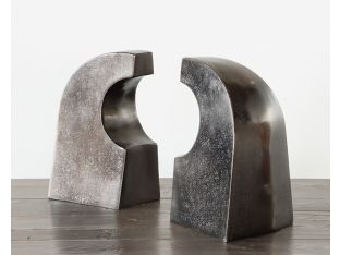 Bronzed Cast Aluminum Bookends - Cleared